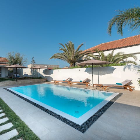 Swim in the private pool to cool off in the Sicilian heat