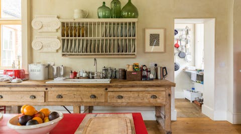 The rustic kitchen