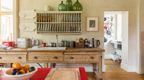 The rustic kitchen