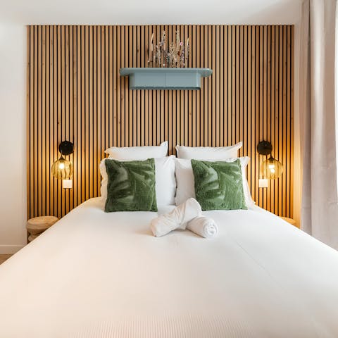 Get a restful night's sleep in the plush double bed