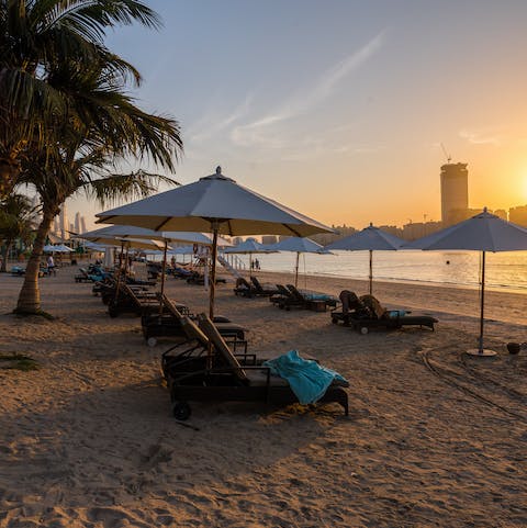Take advantage of your beachfront access and relax in the last of the afternoon sun