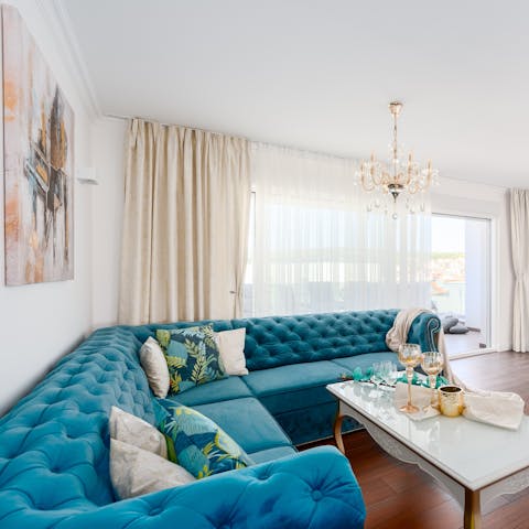 Chill out in the lounge are after a day of discovering Split – a thirty-five minute drive away