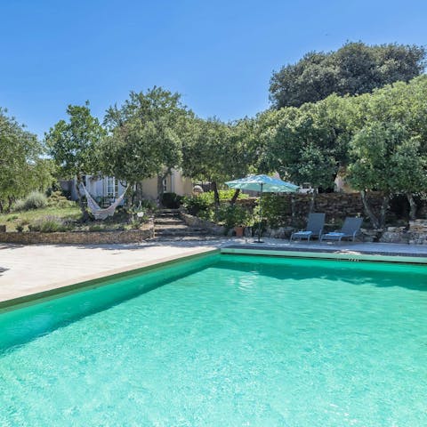 Spend sunny days splashing in the private pool