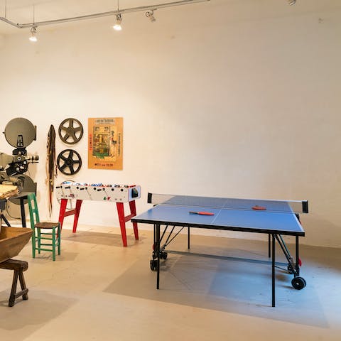 Have a game of table tennis in the shared entertainment room