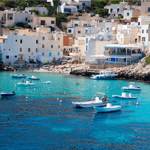 Explore the charming, whitewashed city of Trapani – a twenty-five minute drive away