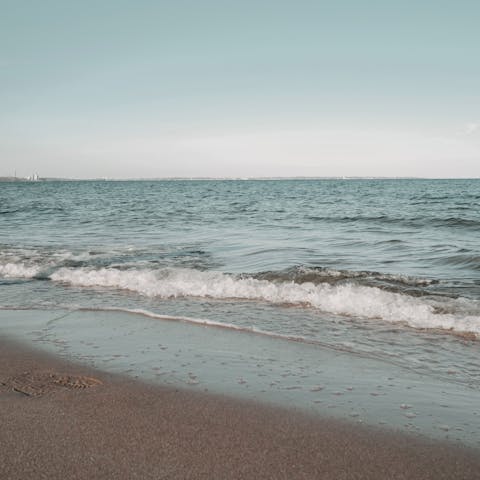 Spend an afternoon at Mikri Ammos Beach, a twenty-five-minute walk away or ten minutes away by car