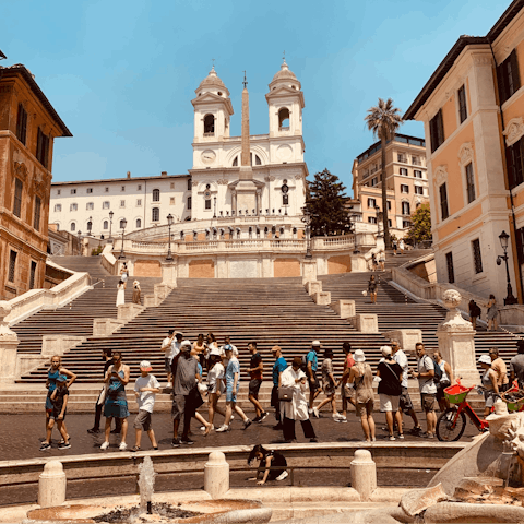 Visit the nearby Spanish Steps, luxury boutiques, and cafes