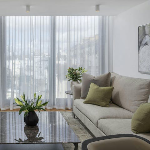 Take a snooze in the living area after a walk along the coast