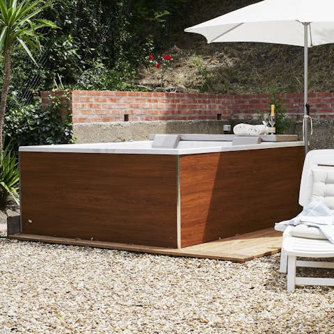 Relax in the Jacuzzi after a busy day exploring Tuscany