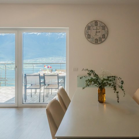 Enjoy a glass of Prosecco at the dining table