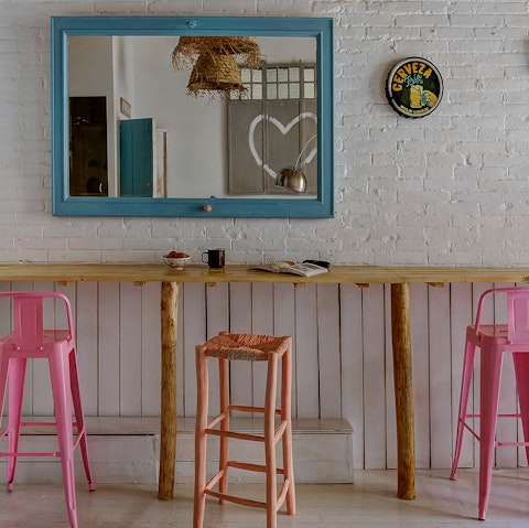 Sip drinks at your own bar area