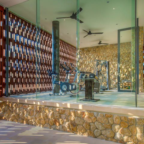 Stay on top of your fitness goals with a workout in the state-of-the-art private gym