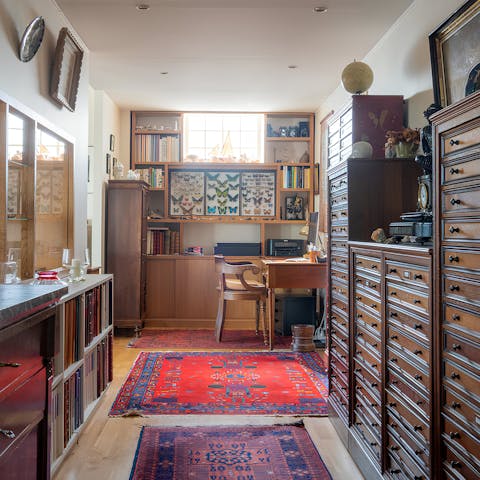 Catch up on work or spend some time journaling in the study