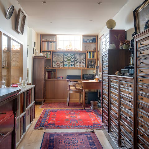 Catch up on work or spend some time journaling in the study
