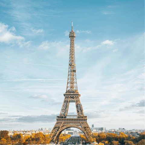 Visit the iconic Eiffel Tower, a quick bus ride away