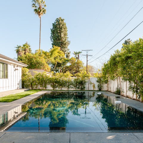 Enjoy refreshing swims in the saltwater pool
