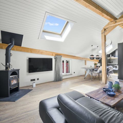 Come home to a warm fire and cosy meal after a day spent outdoors
