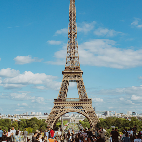 Get the best views of the Eiffel Tower from Place du Trocadero, 10-minute walk away