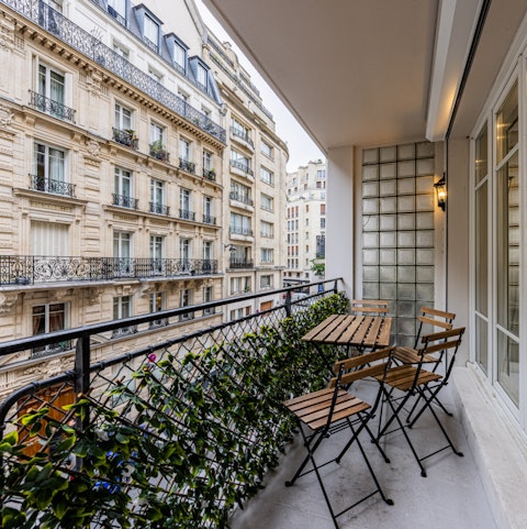 Start your day with a coffee on your private terrace