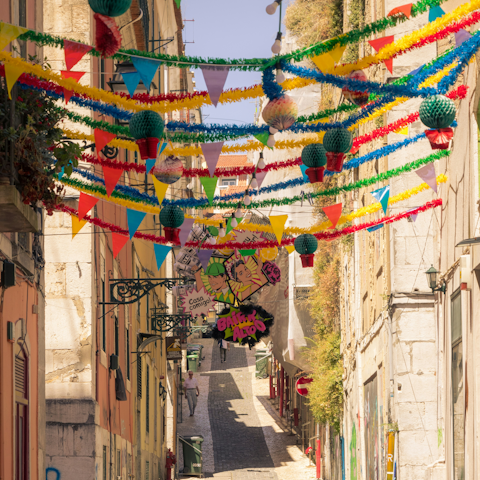 Stay a ten-minute walk from the vibrant Bairro Alto district