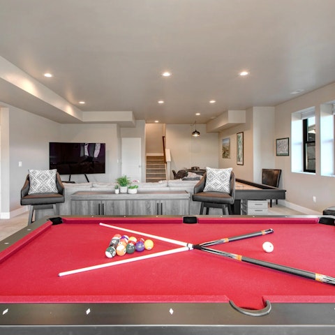 Get competitive with a round of pool in the games room