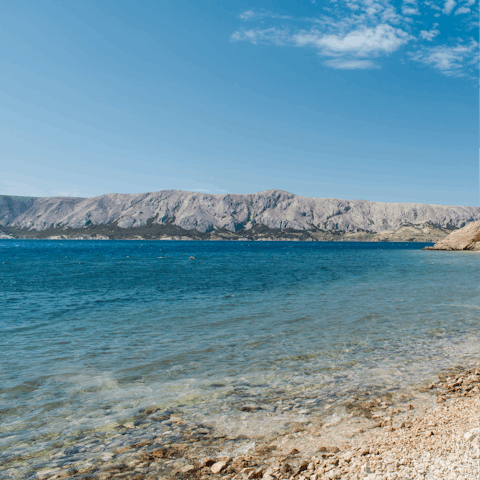 Walk just 300m for a swim in the Ionian Sea