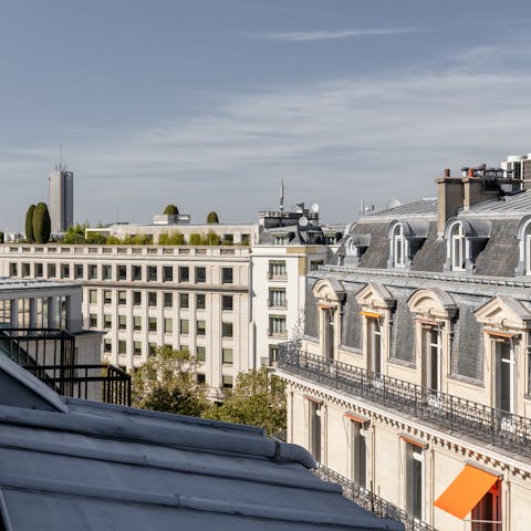 Enjoy views across the rooftops from your top-floor home