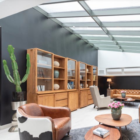 Take a break in the communal lounge after a busy day exploring the capital
