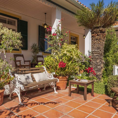 Savour your morning coffee on the pretty patio