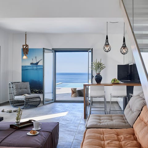 Enjoy the sea breeze from the comfort of the living room 