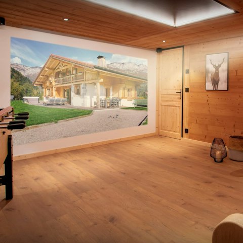 Unwind with a movie in the family cinema room