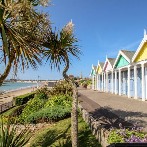 Spend the day sprawled out on the nearby beach
