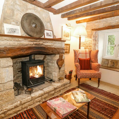 Snuggle up with a book in front of the fire