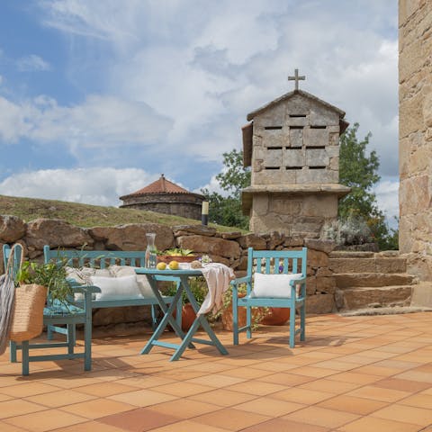 Sip fresh smoothies on the terrace after a yoga session