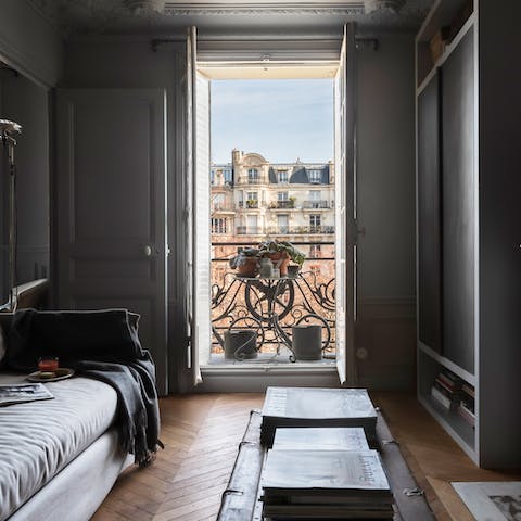 Look out on lovely Haussmanian buildings