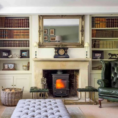 Curl up with a book in front of the crackling fire