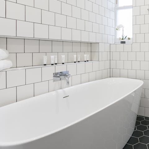 Treat yourself to a pamper session in the free standing bath