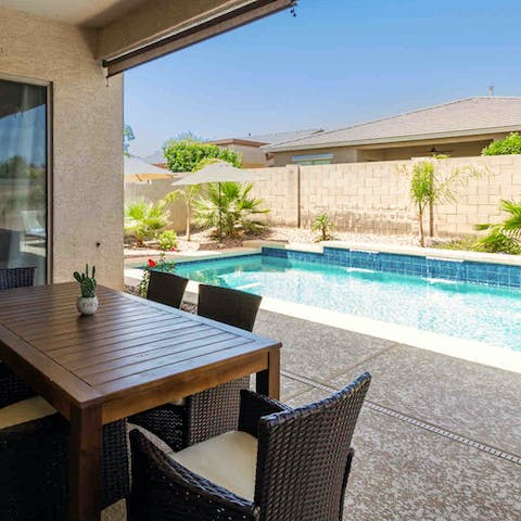 Spend magical evenings around the outdoor dining table