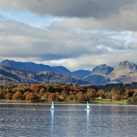 Set sail with a boat trip across Lake Windermere, just a twenty-minute walk from your door