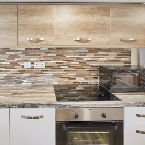 Start each morning in the kitchen, cooking a tasty fry-up and sipping a cup of tea