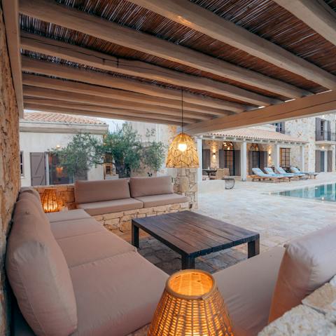 Bring out some nibbles to enjoy with drinks on the shaded terrace