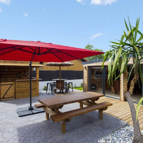 Enjoy a delicious alfresco feast outside on the patio