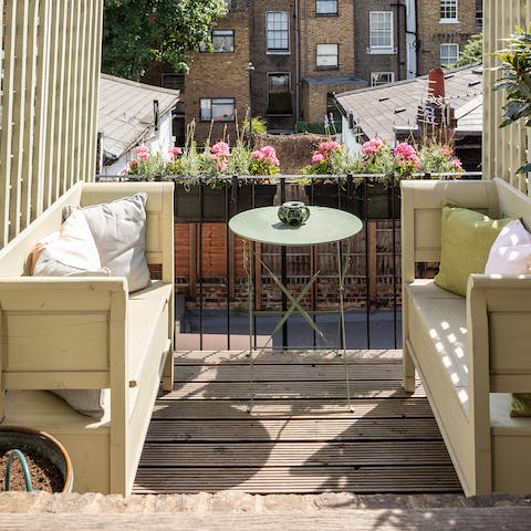 Take a breather and enjoy G&Ts on the private terrace