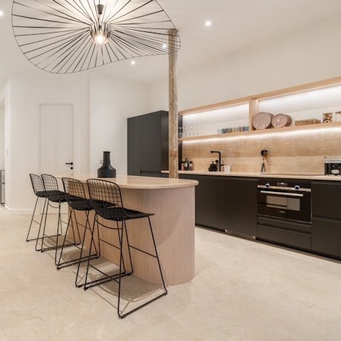 Whip up delicious meals in the sleek, modern kitchen