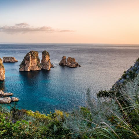 Spend an afternoon on the Scoglio Bianco sandy beach, just footsteps from your home