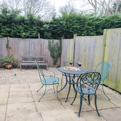 Relax for an evening drinking local ale and cider on the terrace