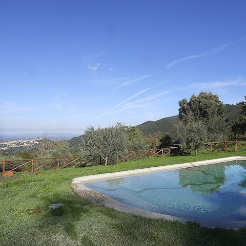 Cool off from the Italian sun in one of two shared pools