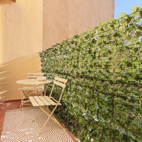 Enjoy slow mornings on the private balcony