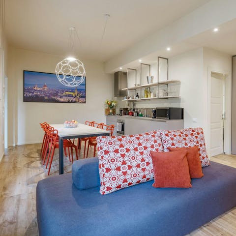 Dine at home or wander to a local restaurant