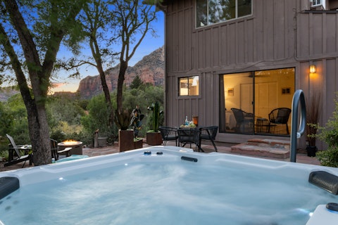 Savour magical soaks in the private hot tub